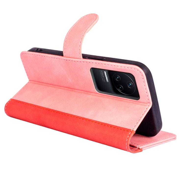 For Xiaomi Redmi K50 Pro Stitching Horizontal Flip Leather Phone Case (Pink)