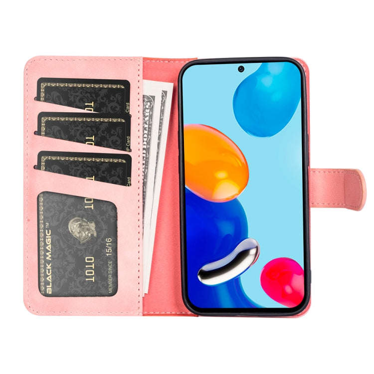 For Xiaomi Redmi Note 11 4G Global / Note 11S Stitching Horizontal Flip Leather Phone Case (Pink)
