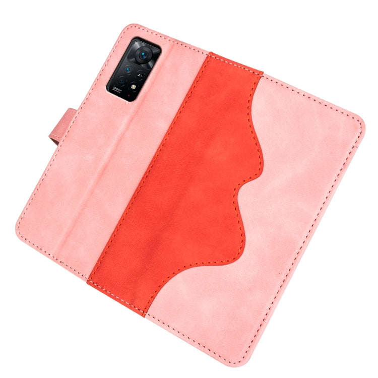 For Xiaomi Redmi Note 11 Pro 5G Global / 4G Stitching Horizontal Flip Leather Phone Case (Pink)