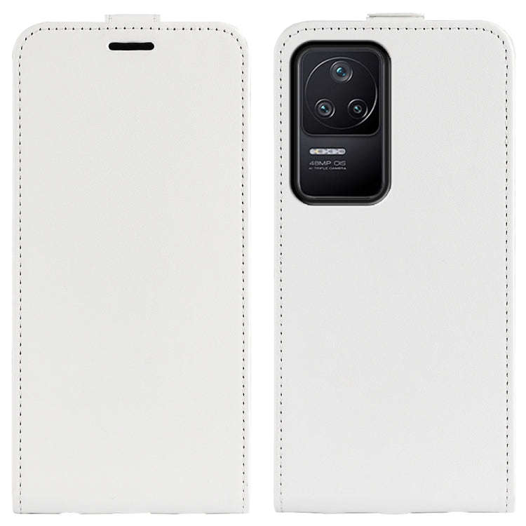 For Xiaomi Redmi K40S R64 Texture Vertical Flip Leather Phone Case(White)