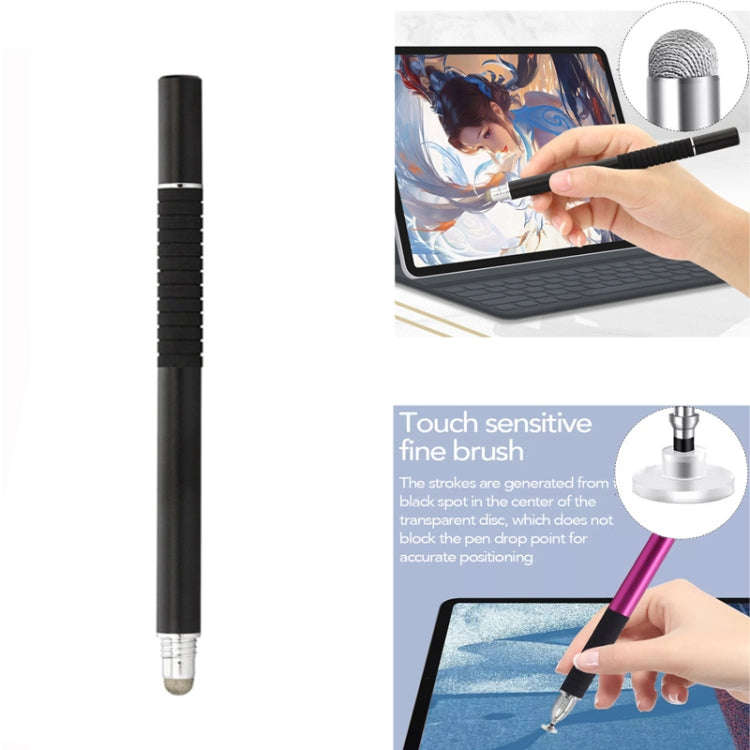 AT-31 Conductive Cloth Head + Precision Sucker Capacitive Pen Head 2-in-1 Handwriting Stylus(Black)