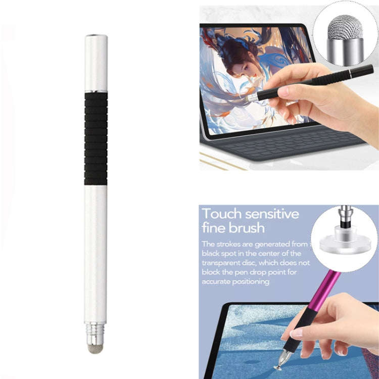 AT-31 Conductive Cloth Head + Precision Sucker Capacitive Pen Head 2-in-1 Handwriting Stylus(Silv...