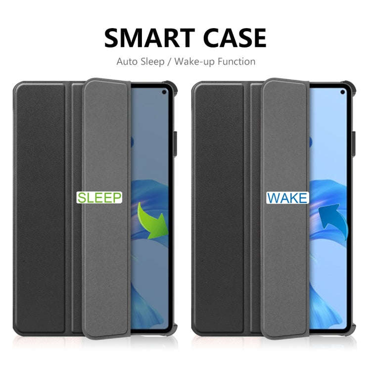 For Huawei MatePad Pro 11 2022 ENKAY Plastic Back Cover Smart Leather Stand Case(Black)
