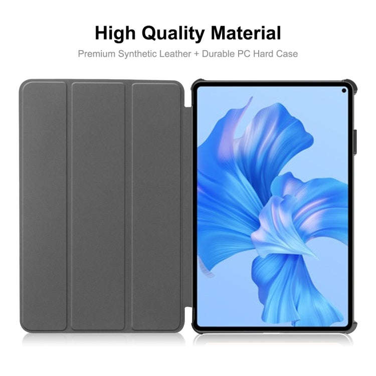For Huawei MatePad Pro 11 2022 ENKAY Plastic Back Cover Smart Leather Stand Case(Black)