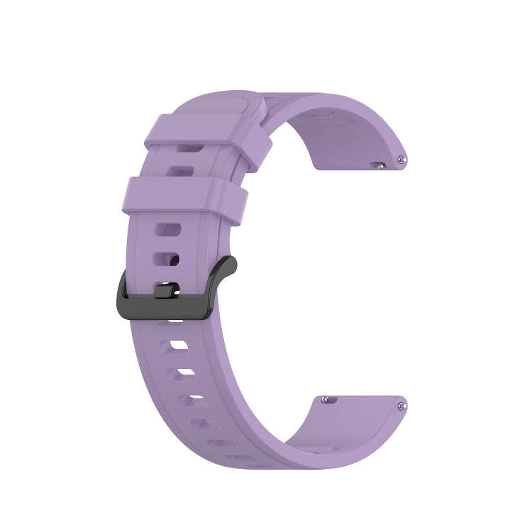For Amazfit Pop Pro 20mm Solid Color Soft Silicone Watch Band(Purple)
