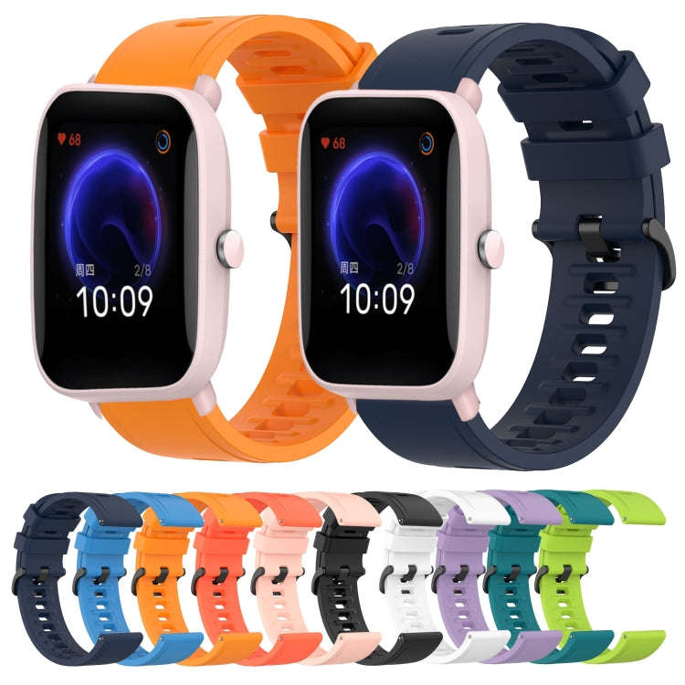 For Amazfit Pop Pro 20mm Solid Color Soft Silicone Watch Band(Purple)