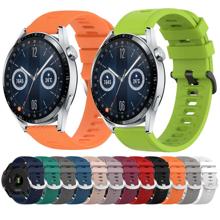 For Huawei Watch GT3 Pro 46mm 22MM Solid Color Soft Silicone Watch Band(Midnight Blue)