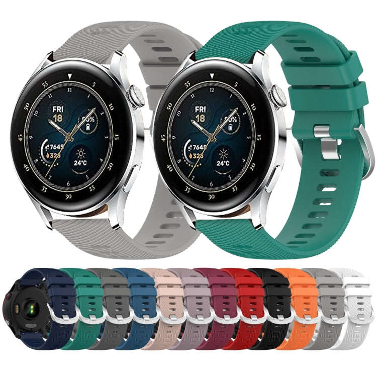 For Huawei Watch 3 Pro 22MM Solid Color Soft Silicone Watch Band(Lime Green)