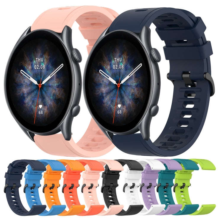 For Amazfit GTR 3 Pro 22mm Solid Color Soft Silicone Watch Band(Midnight Blue)
