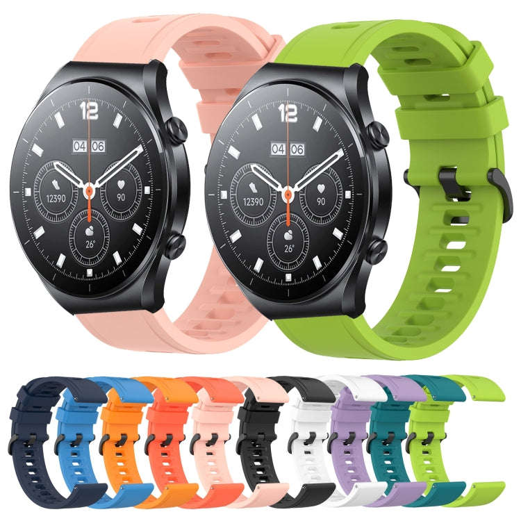For Xiaomi MI Watch S1 Pro 22mm Solid Color Soft Silicone Watch Band(Pink)