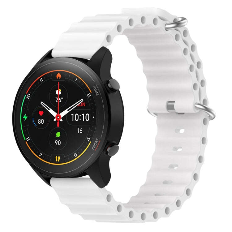For Xiaomi MI Watch S1 Pro 22mm Ocean Style Silicone Solid Color Watch Band(White)