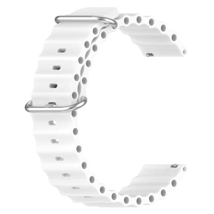 For Xiaomi MI Watch S1 Pro 22mm Ocean Style Silicone Solid Color Watch Band(White)