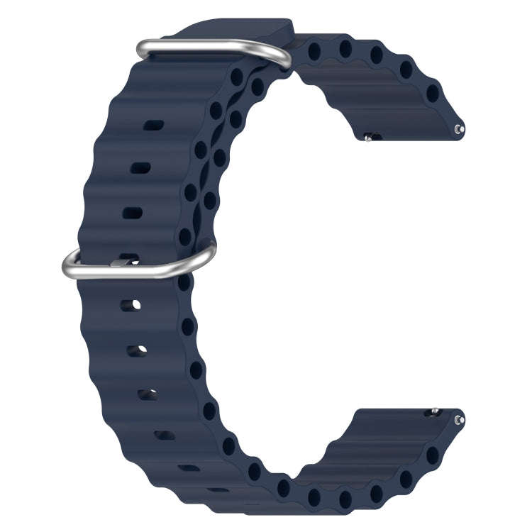 For Samsung Galaxy Watch 46mm 22mm Ocean Style Silicone Solid Color Watch Band(Dark Blue)