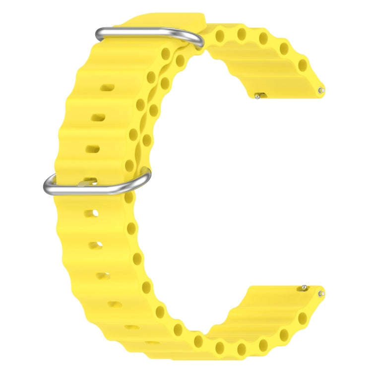For Samsung Galaxy Watch 5 Pro 45mm 20mm Ocean Style Silicone Solid Color Watch Band(Yellow)