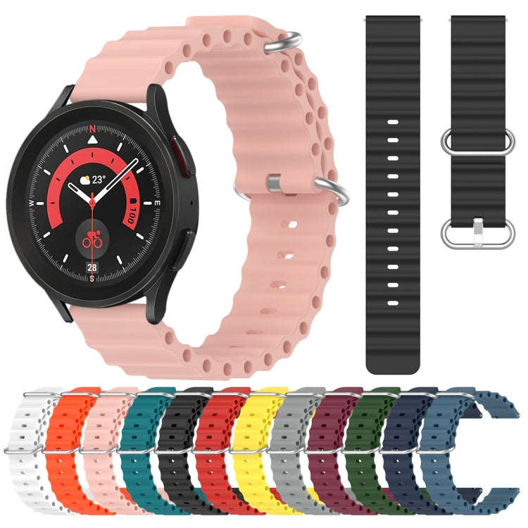 For Samsung Galaxy Watch 5 Pro 45mm 20mm Ocean Style Silicone Solid Color Watch Band(Yellow)