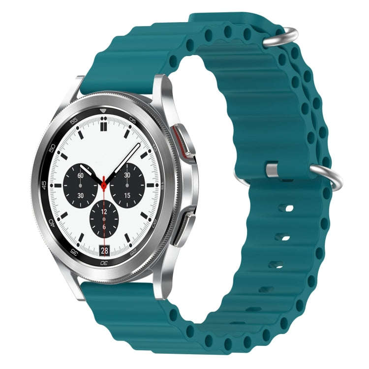 For Samsung  Galaxy Watch 4 Classic 42mm 20mm Ocean Style Silicone Solid Color Watch Band(Green)