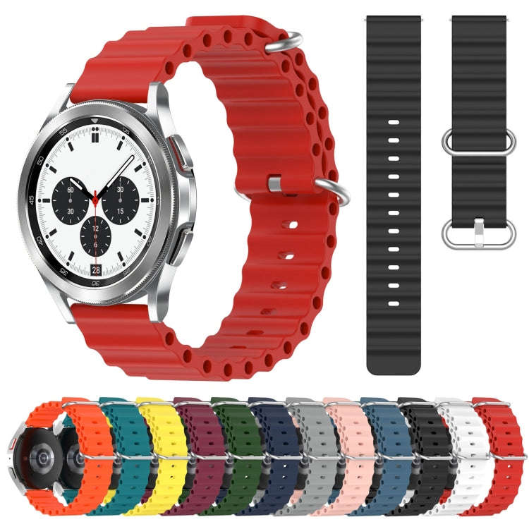 For Samsung  Galaxy Watch 4 Classic 42mm 20mm Ocean Style Silicone Solid Color Watch Band(Green)