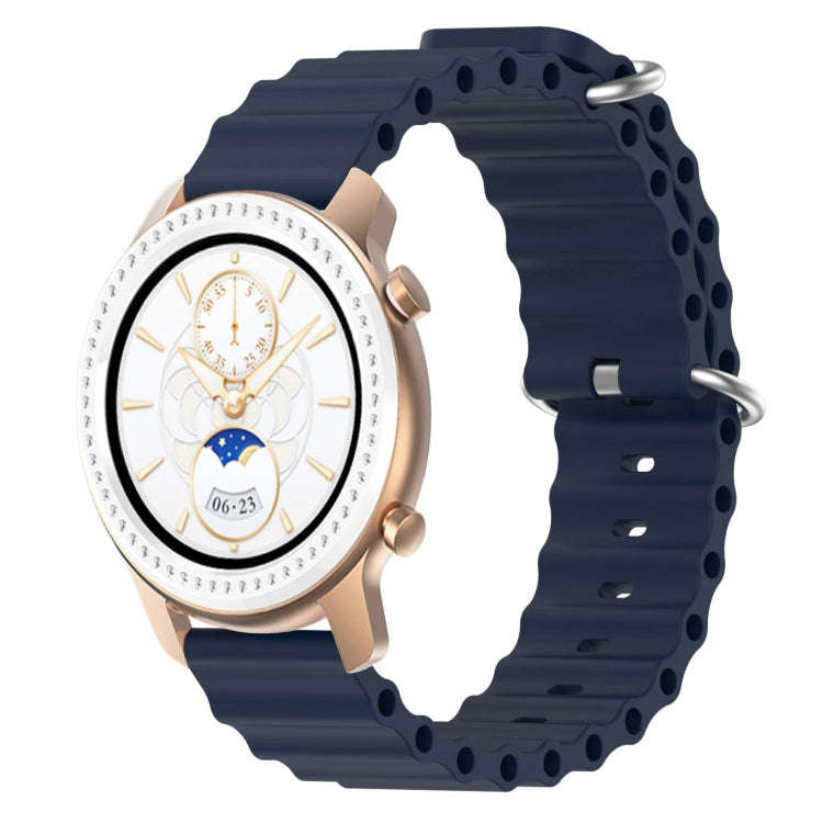 For Amazfit GTR 42mm 20mm Ocean Style Silicone Solid Color Watch Band(Dark Blue)