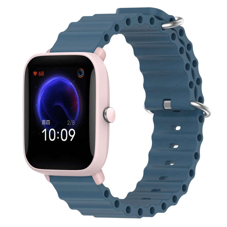 For Amazfit Pop Pro 20mm Ocean Style Silicone Solid Color Watch Band(Rock Gray)
