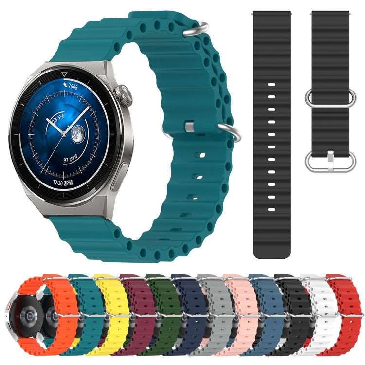 For Huawei Watch GT3 Pro 43mm 20mm Ocean Style Silicone Solid Color Watch Band(Grey)