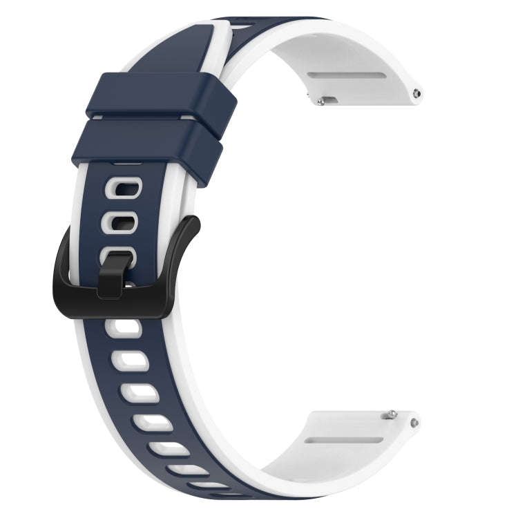 For Amazfit Pop Pro 20mm Two-Color Silicone Watch Band(Midnight Blue + White)