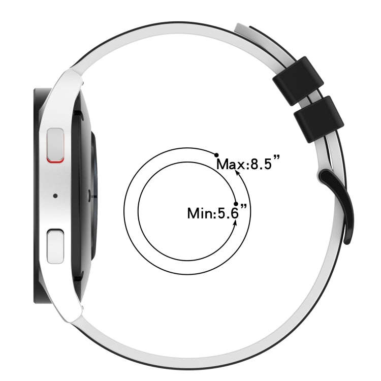 For Amazfit Pop Pro 20mm Two-Color Silicone Watch Band(Midnight Blue + White)