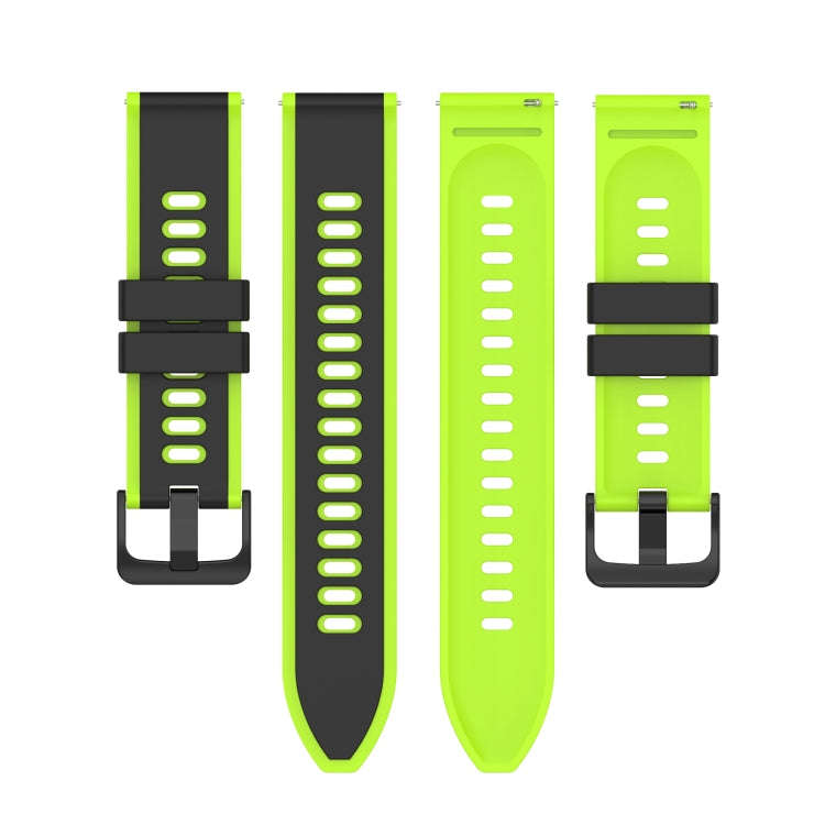 For Amazfit Pop Pro 20mm Two-Color Silicone Watch Band(Midnight Blue + White)