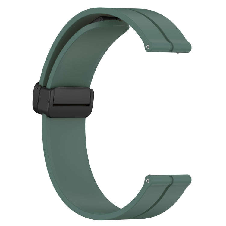 For Samsung Galaxy Watch 5 Pro 45mm 20mm Solid Color Magnetic Clasp Silicone Watch Band(Olive Green)