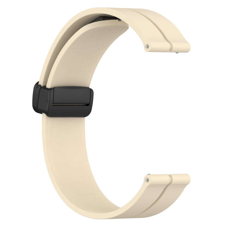 For Samsung Galaxy Watch 5 Pro 45mm 20mm Solid Color Magnetic Clasp Silicone Watch Band(Beige)