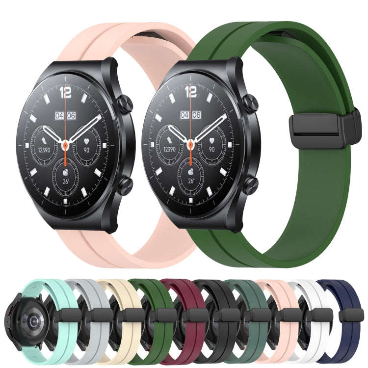 For Xiaomi MI Watch S1 Pro 22mm Solid Color Magnetic Clasp Silicone Watch Band(Teal)