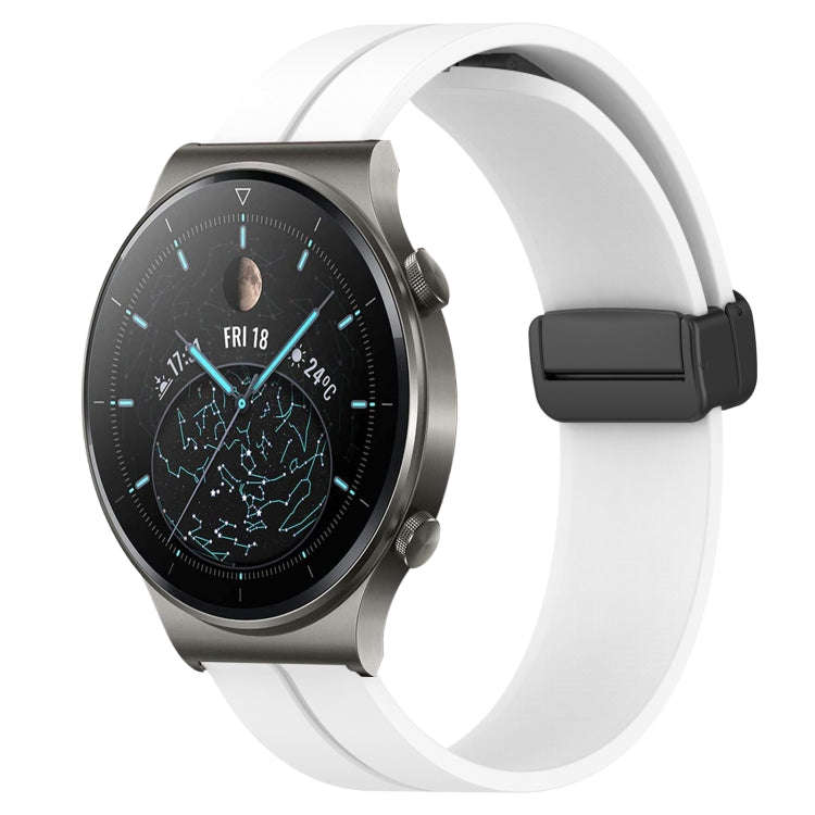 For Huawei GT2 Pro 22mm Solid Color Magnetic Clasp Silicone Watch Band(White)
