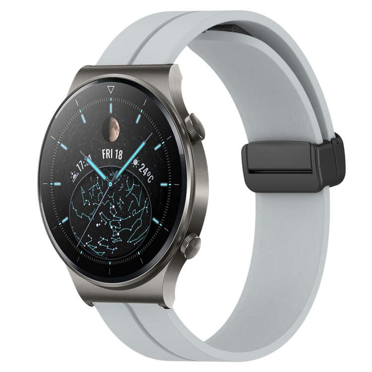 For Huawei GT2 Pro 22mm Solid Color Magnetic Clasp Silicone Watch Band(Grey)