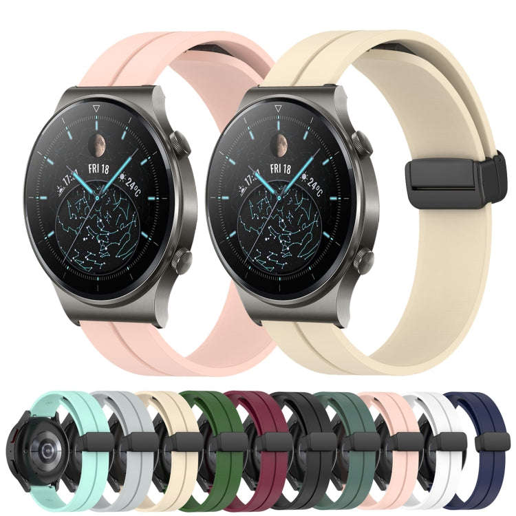 For Huawei GT2 Pro 22mm Solid Color Magnetic Clasp Silicone Watch Band(Wine Red)