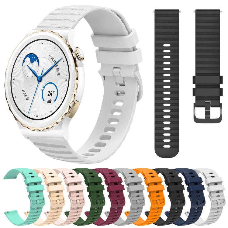 For Huawei Watch GT3 Pro 43mm 20mm Wavy Dot Pattern Solid Color Silicone Watch Band(Grey)