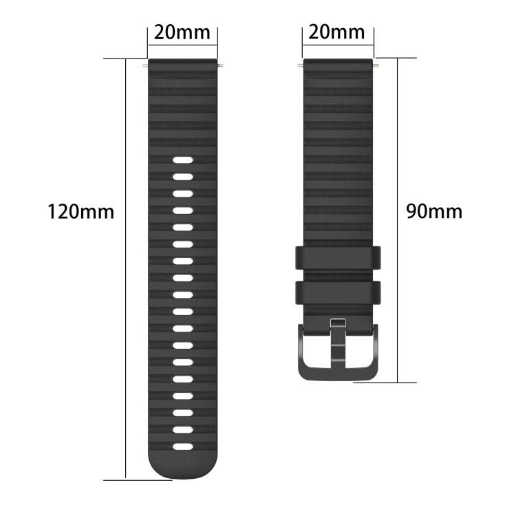 For Huawei Watch GT3 Pro 43mm 20mm Wavy Dot Pattern Solid Color Silicone Watch Band(Grey)