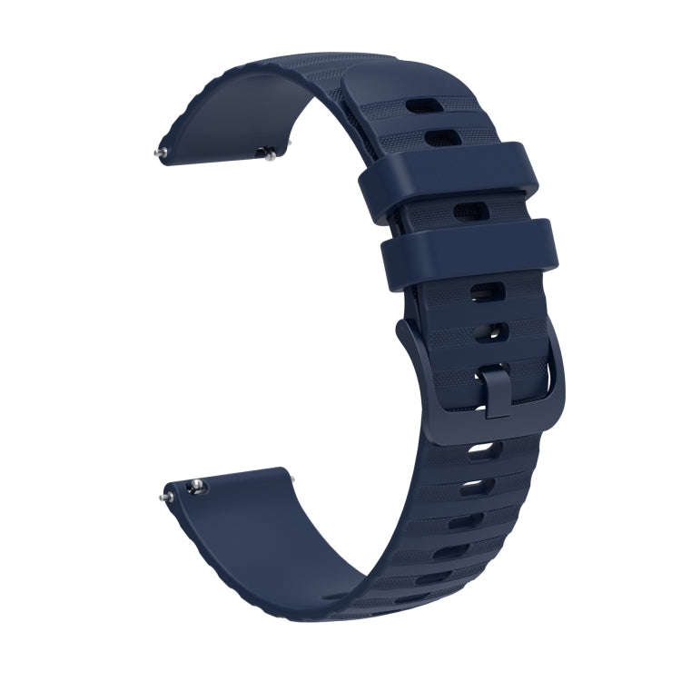For Amazfit Pop Pro 20mm Wavy Dot Pattern Solid Color Silicone Watch Band(Navy Blue)