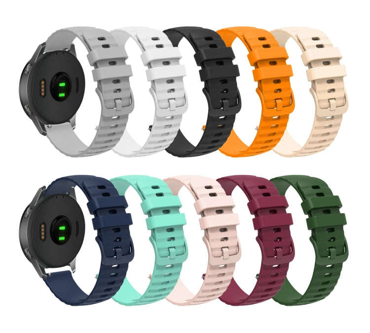 For Amazfit Pop Pro 20mm Wavy Dot Pattern Solid Color Silicone Watch Band(Navy Blue)