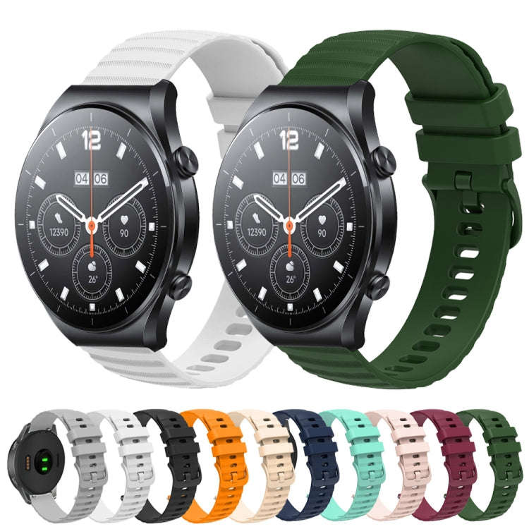 For Xiaomi MI Watch S1 Pro 22mm Wavy Dot Pattern Solid Color Silicone Watch Band(Wine Red)