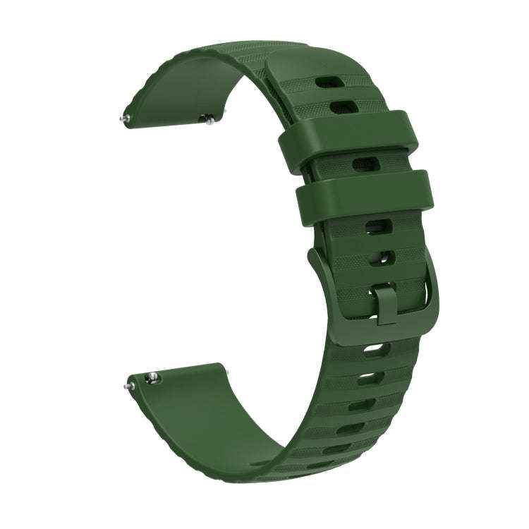 For Huawei Watch GT3 Pro 46mm 22mm Wavy Dot Pattern Solid Color Silicone Watch Band(Army Green)