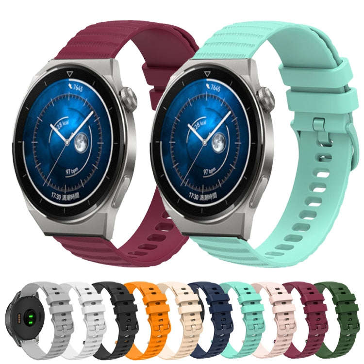 For Huawei Watch GT3 Pro 46mm 22mm Wavy Dot Pattern Solid Color Silicone Watch Band(Army Green)