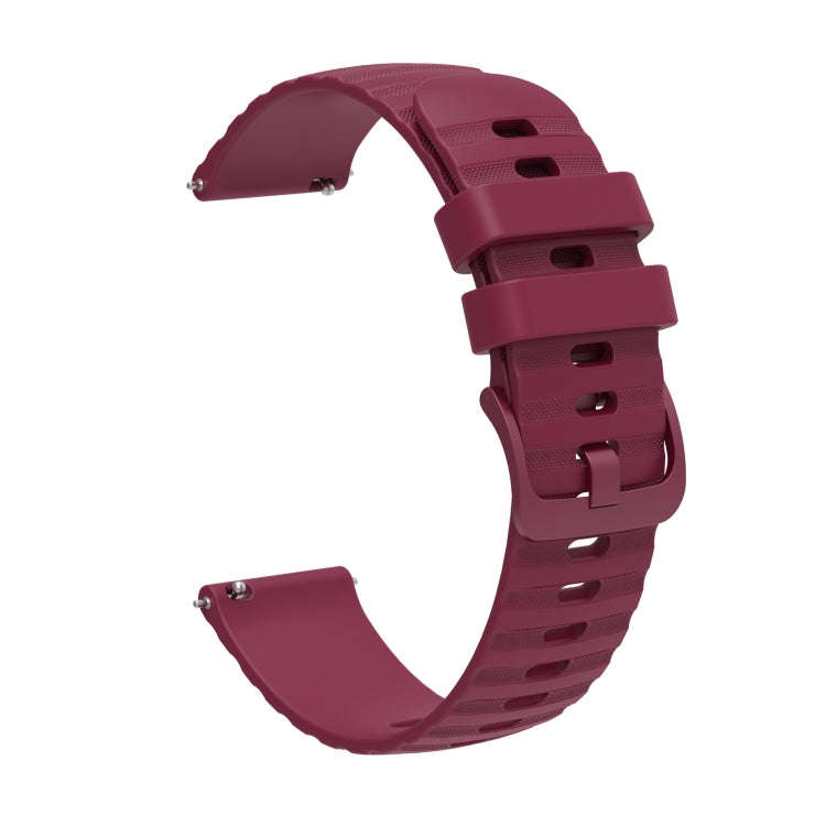 For Huawei Watch 3 Pro 22mm Wavy Dot Pattern Solid Color Silicone Watch Band(Wine Red)