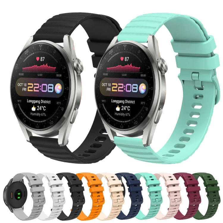 For Huawei Watch 3 Pro 22mm Wavy Dot Pattern Solid Color Silicone Watch Band(Wine Red)