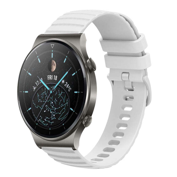 For Huawei GT2 Pro 22mm Wavy Dot Pattern Solid Color Silicone Watch Band(White)