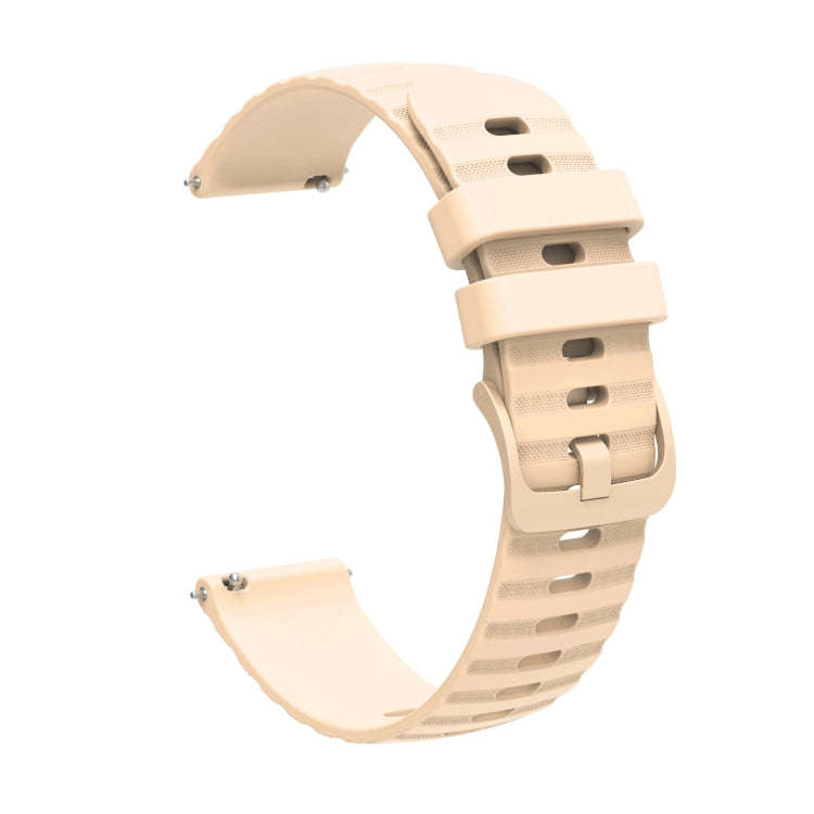 For Huawei GT2 Pro 22mm Wavy Dot Pattern Solid Color Silicone Watch Band(Beige)