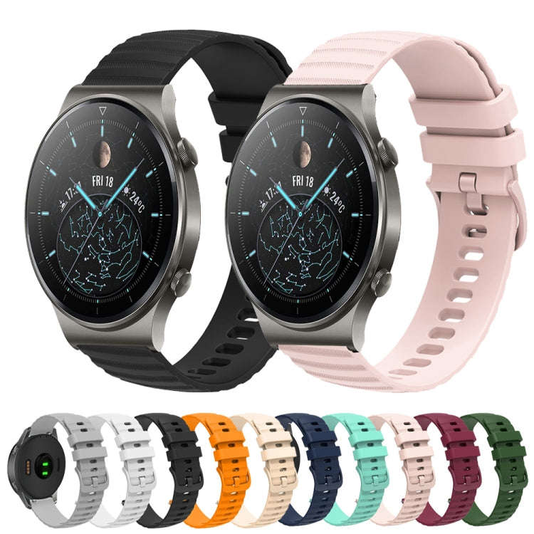 For Huawei GT2 Pro 22mm Wavy Dot Pattern Solid Color Silicone Watch Band(White)