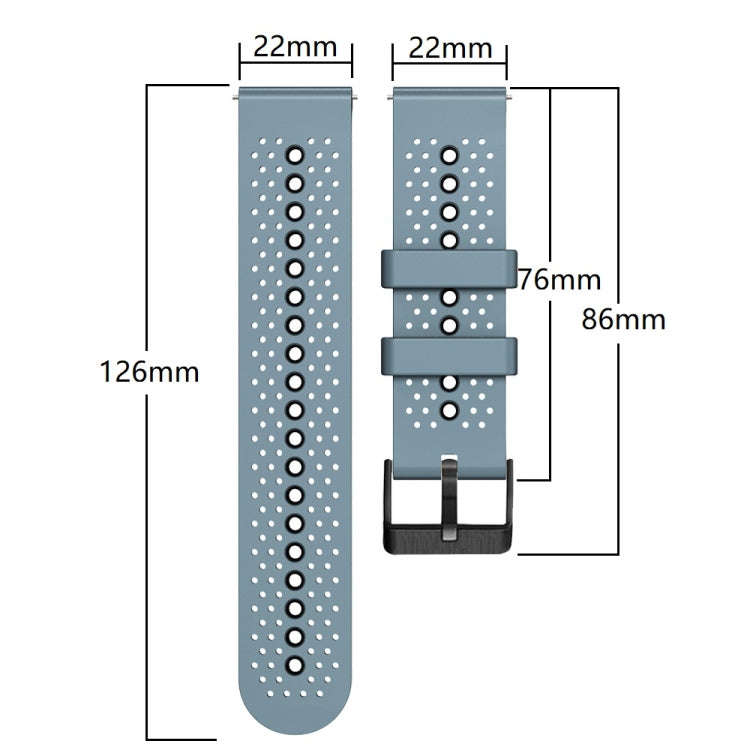 For Garmin Forerunner255 22mm Perforated Two-Color Silicone Watch Band(Lime+Black)