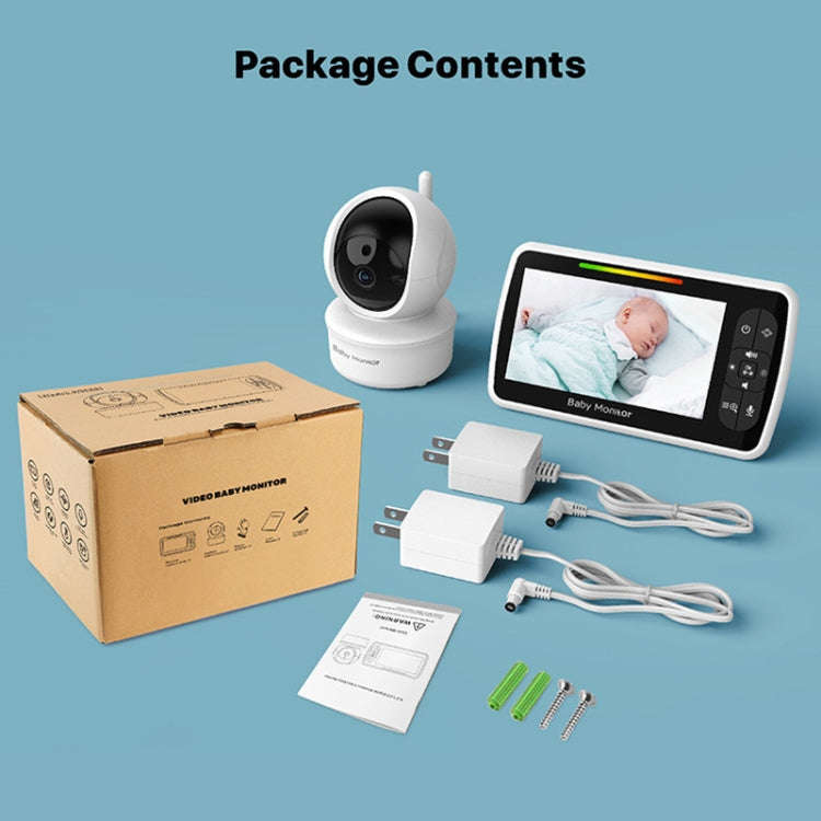 SM650 Wireless Video Baby Camera Intercom Night Vision Temperature Monitoring Cam(US Plug)