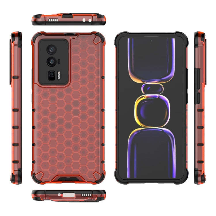 For Xiaomi Redmi K60 / K60 Pro Shockproof Honeycomb Phone Case(Red)