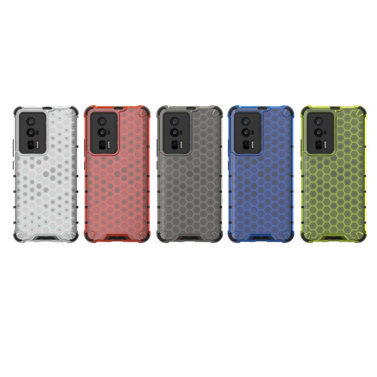 For Xiaomi Redmi K60 / K60 Pro Shockproof Honeycomb Phone Case(Red)