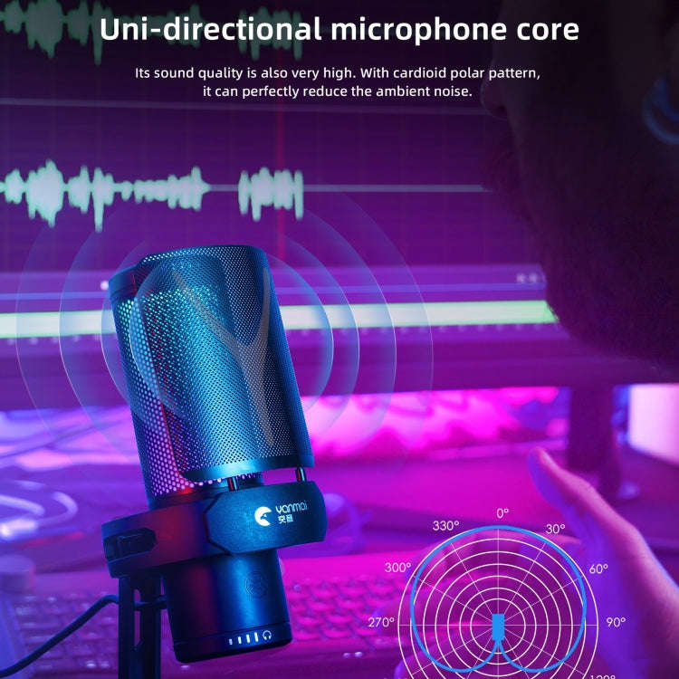 Yanmai GM7 USB Gaming Laptop Microphone with RGB Light